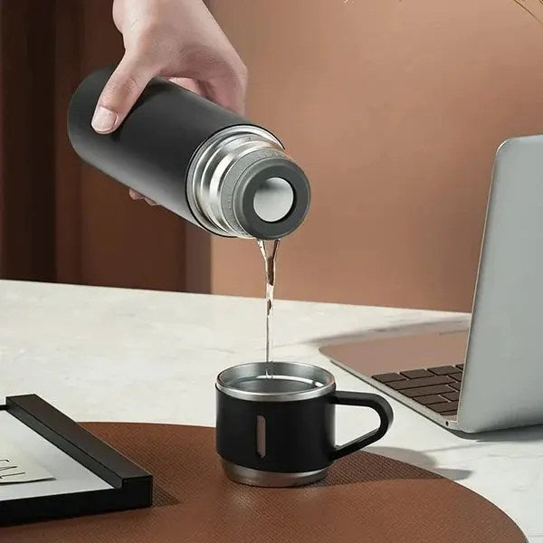 3 Cup 500 Ml Double-layer Stainless Steel Vacuum Flask Set