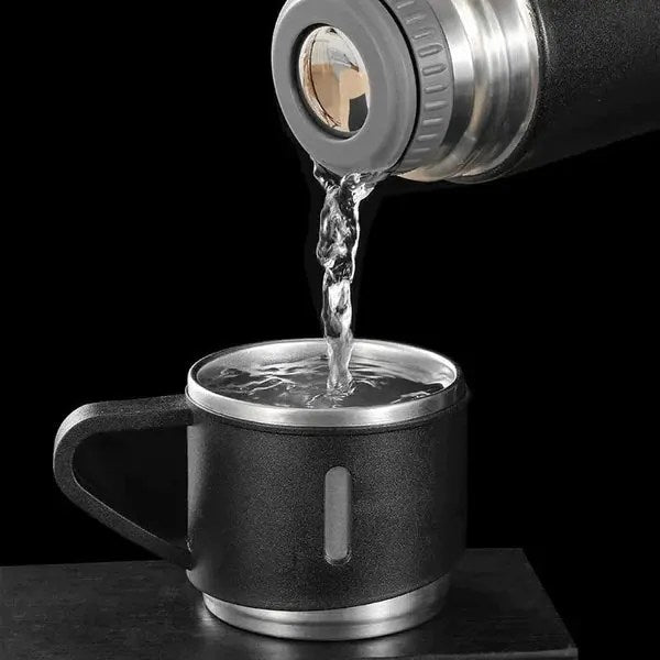 3 Cup 500 Ml Double-layer Stainless Steel Vacuum Flask Set