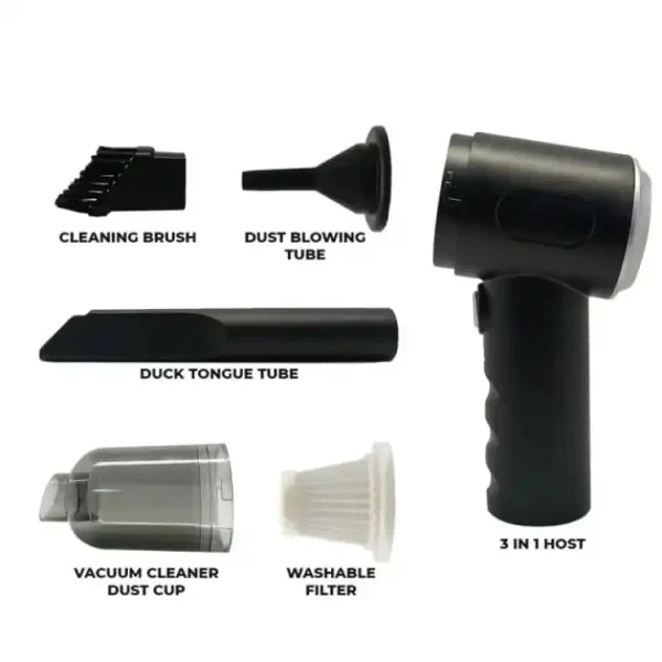 3 In 1 Portable Vacuum Cleaner- Durable Wireless Vacuum -duster Blower Air Pump- High Power Strong Suction Vacuum Cleaner For Home, Laptop, Vehicle Interior Cleaner