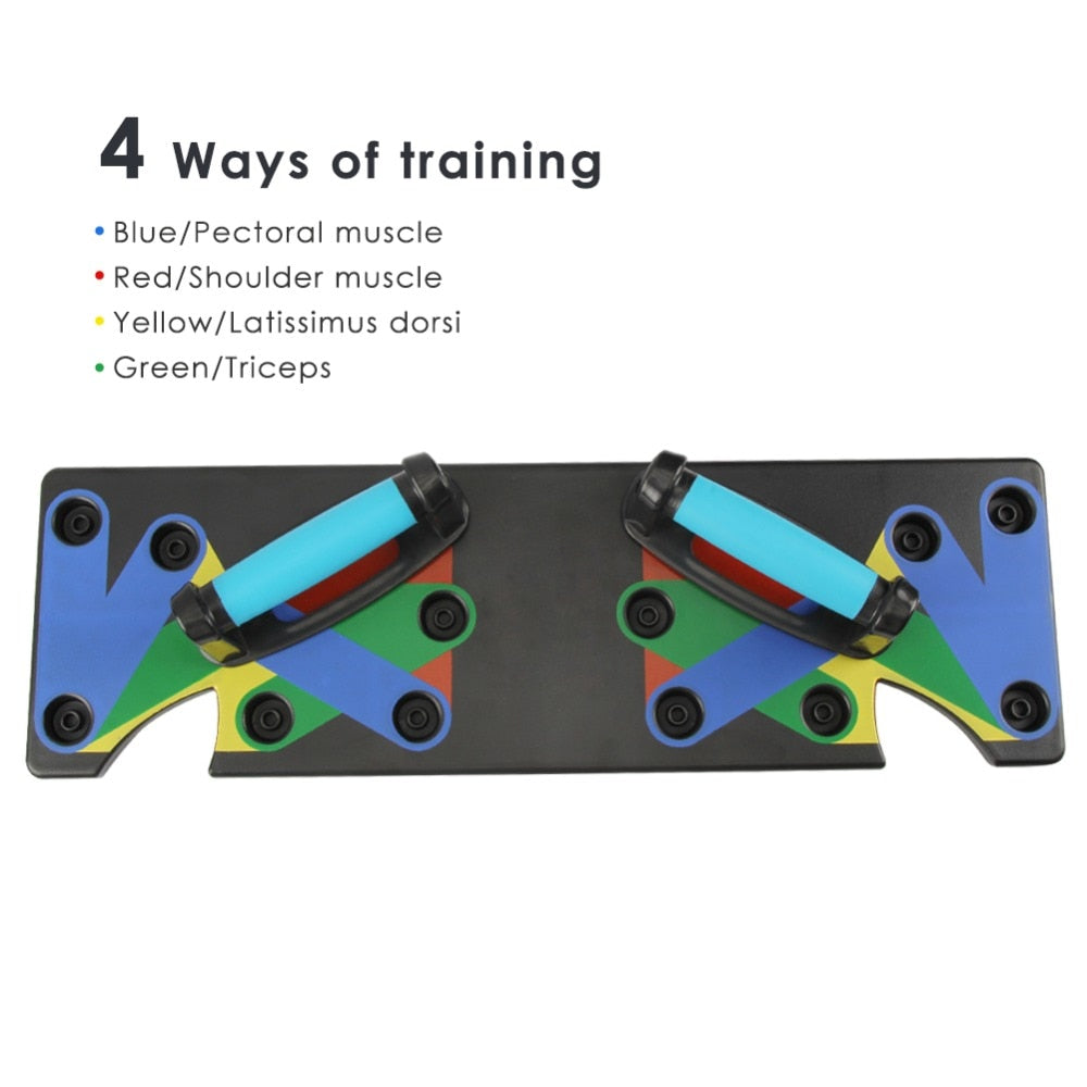 9 IN 1 Push Up Rack Board System Comprehensive Fitness Exercise Workout Pushup Stands