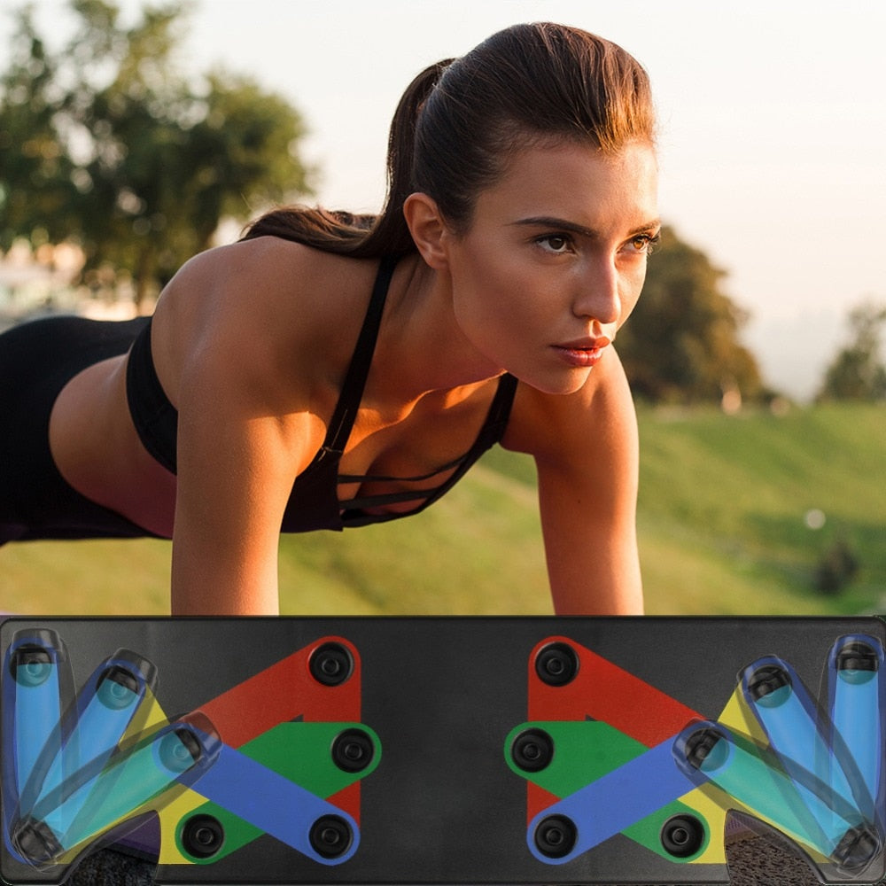 9 IN 1 Push Up Rack Board System Comprehensive Fitness Exercise Workout Pushup Stands