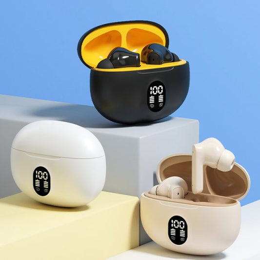 Professional Display Earbuds Stereo 895b Wireless Bluetooth Earbuds | Mic In-ear Headphones With Led Display | Type C Fast Charging | Bluetooth 5.3 For Android/iphone ( With Cable