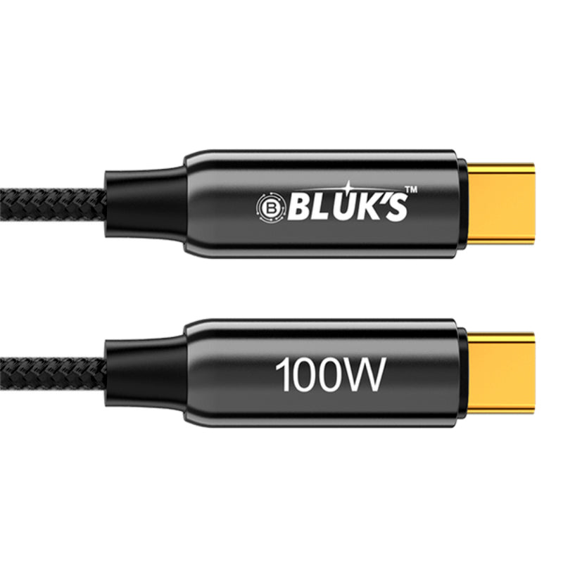 BLUK’S BX-471 High-Speed 100W Type-C to Type-C Fast Charging Braided Data Cable