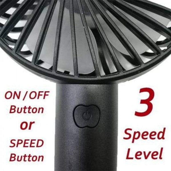 Portable Usb Rechargeable Fan | Handheld 3 Speed Strong Wind Electric Small Mini Cooling Fan