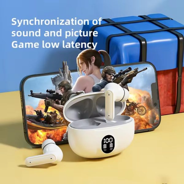 Professional Display Earbuds Stereo 895b Wireless Bluetooth Earbuds | Mic In-ear Headphones With Led Display | Type C Fast Charging | Bluetooth 5.3 For Android/iphone ( With Cable